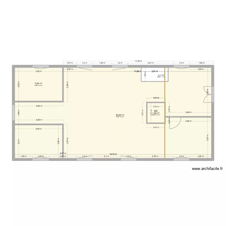 Etage Rapha 1. Plan de 4 Pièces et 101 m² Etage Rapha 1. Plan de 4 Pièces et 101 m²