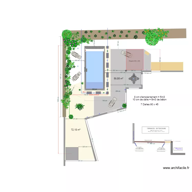 Piscine Dalle Empierrement. Plan de Piscine Dalle Empierrement. Plan de