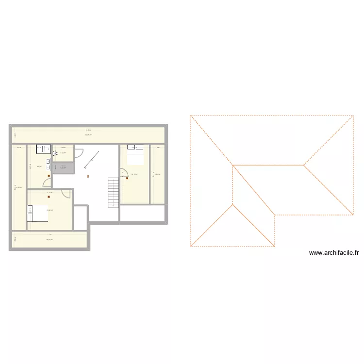 Etage Montcenis avec sous pentre 1ere pieces. Plan de 9  et 102 m²