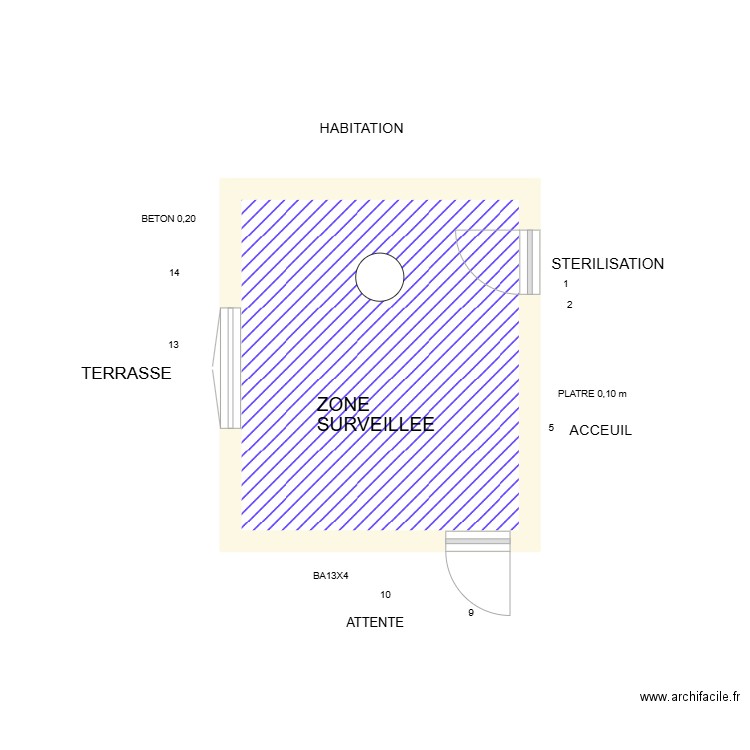 LE DIVENACH S1. Plan de 1 pièce et 14 m2