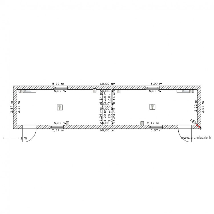 40 double logement. Plan de 0 pièce et 0 m2