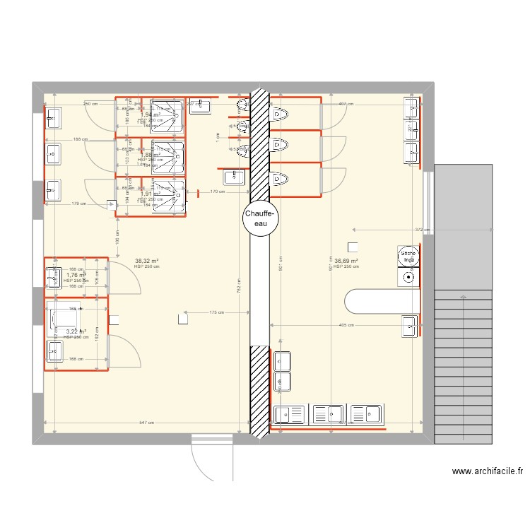 Projet Sanitaires camping. Plan de 0 pièce et 0 m2