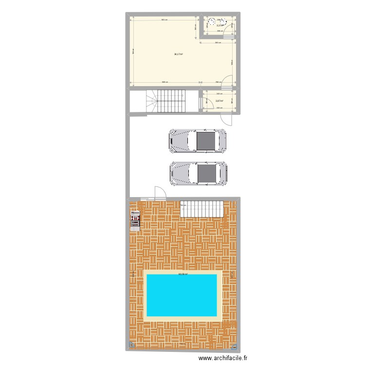 Maria de la Salud sotano. Plan de 4 pièces et 121 m2