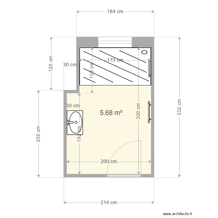 badolle sdb apres. Plan de 0 pièce et 0 m2