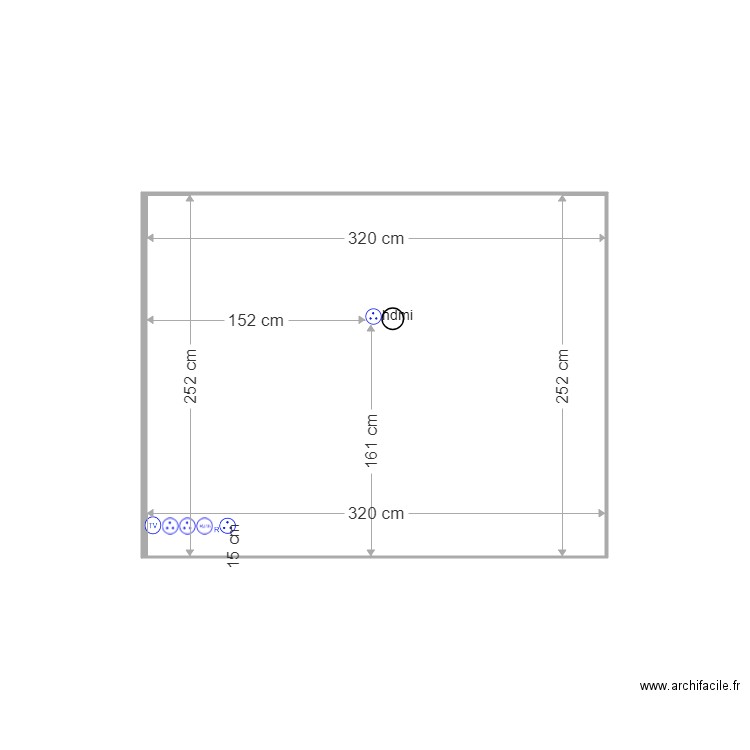 mur tele. Plan de 0 pièce et 0 m2