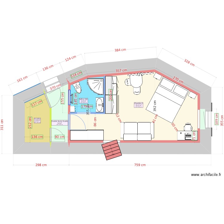 MarSylTour4étageBasePlanTravauxV3. Plan de 4 pièces et 29 m2