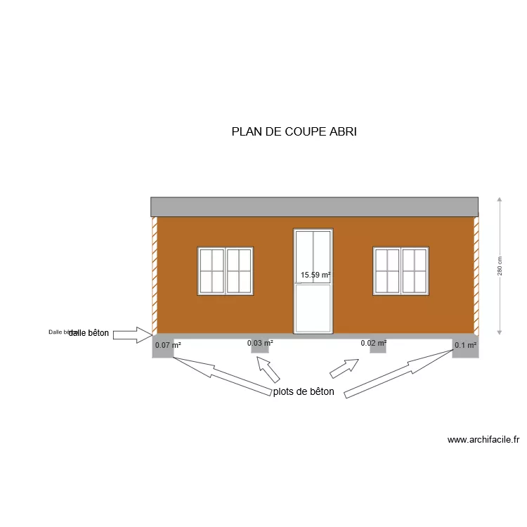 plan de coupe abri. Plan de 