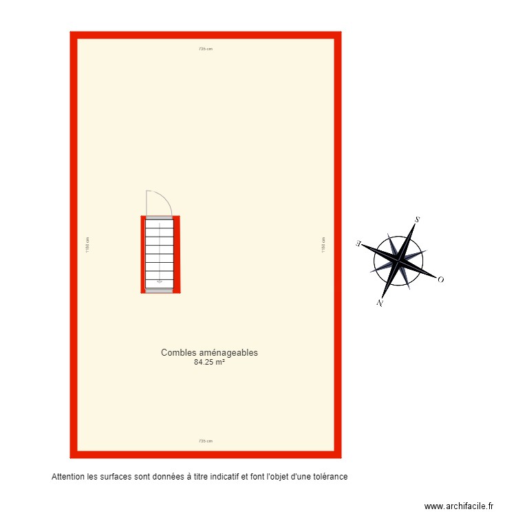 BI 4424 combles côté. Plan de 0 pièce et 0 m2