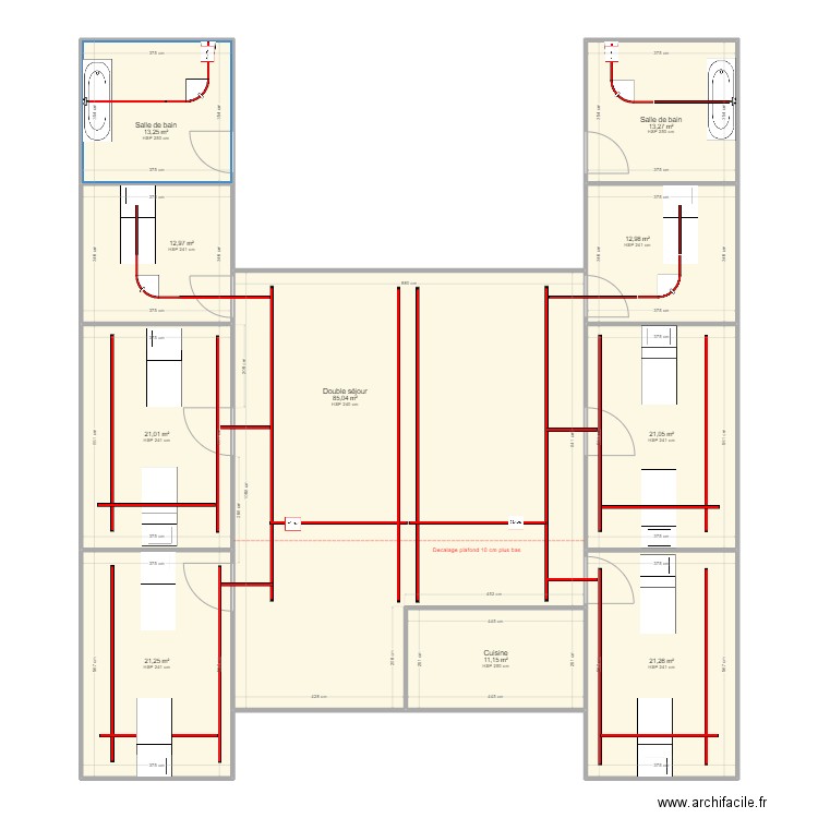 ARCHIPEL BAHAMAS. Plan de 10 pièces et 233 m2