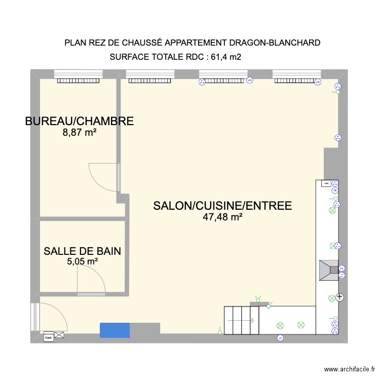 Plan elec RDC - métré. Plan de 0 pièce et 0 m2