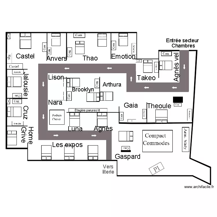 plan secteur chambre. Plan de plan secteur chambre. Plan de