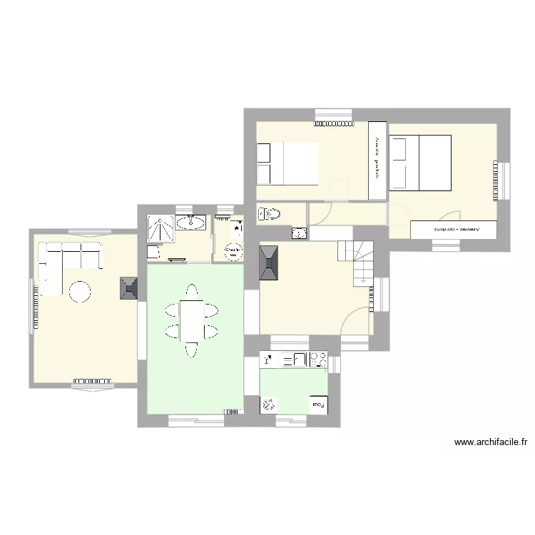 Maison modifi&eacute;e 3. Plan de 