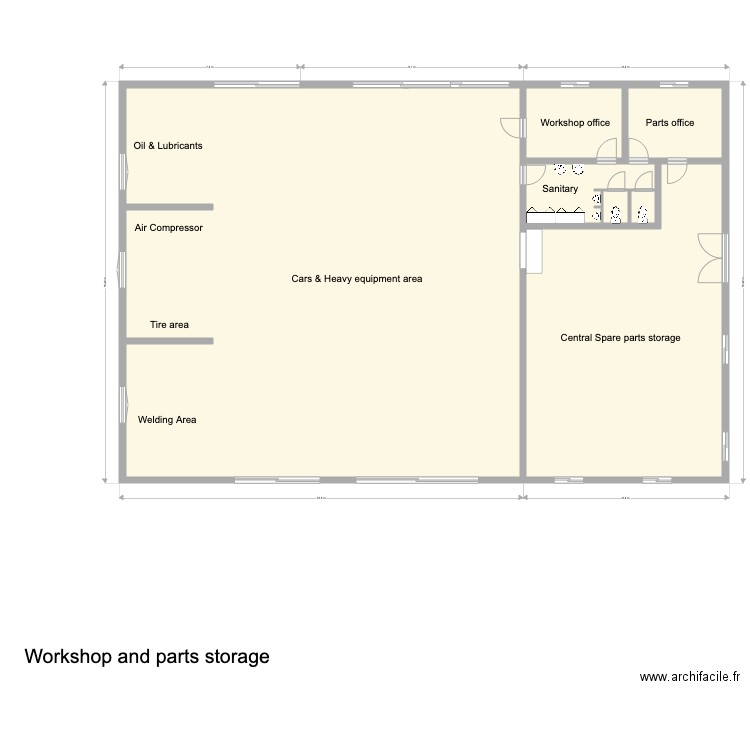Central Workshop . Plan de 7 pièces et 378 m2