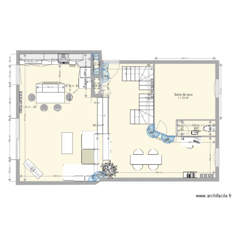 NEUILLY PLAN PROJETE AVEC PLACARD ENTRÉE. Plan de 0 pièce et 0 m2