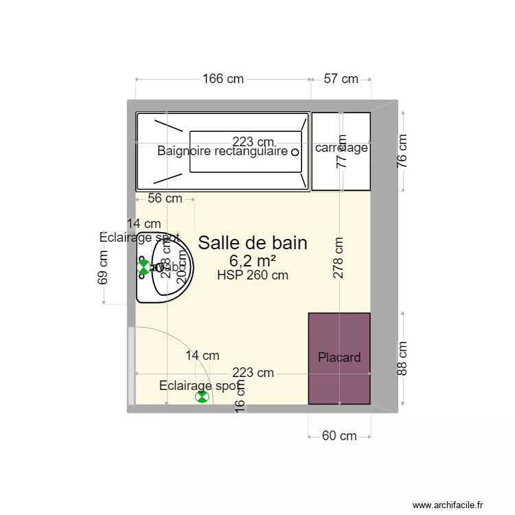 salle de bain St F. Plan de 