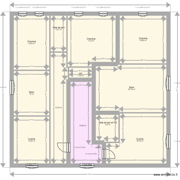 COLLECTIF. Plan de 30 pièces et 477 m2