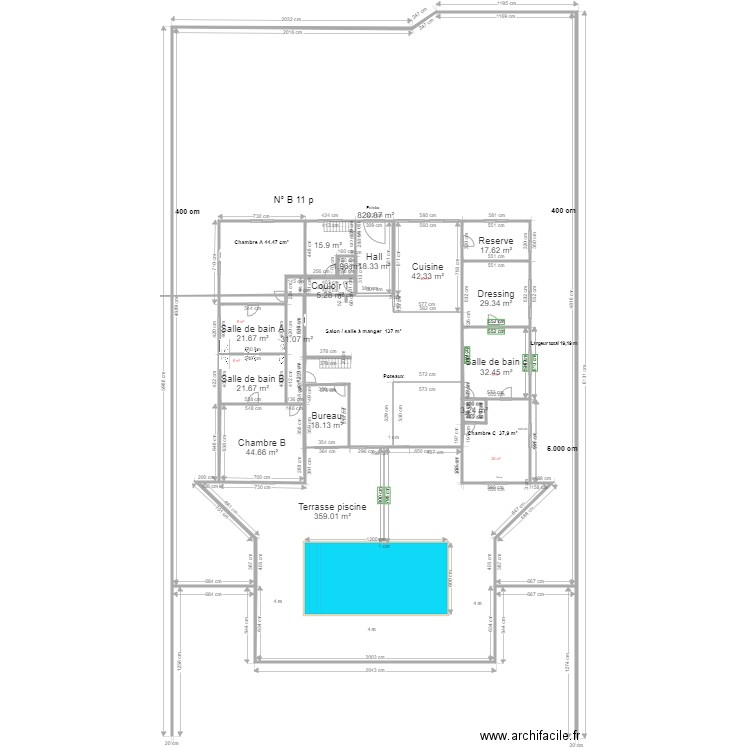 B 14. Plan de 0 pièce et 0 m2