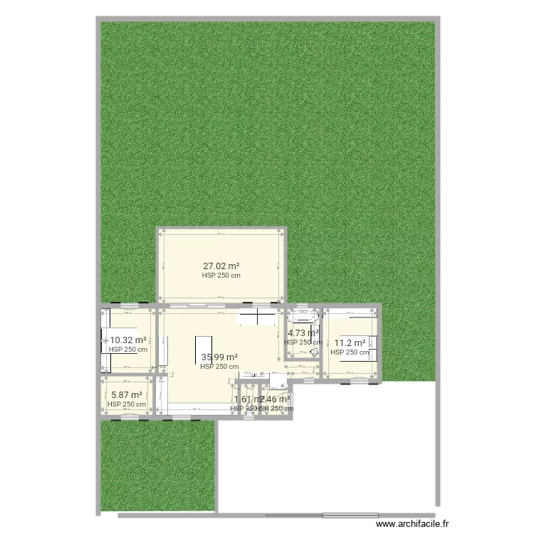 Maison t3bis73m2 500m2 terrain . Plan de 