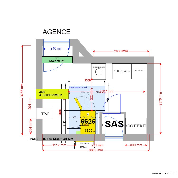 PLAN DE MASSE EXISTANT st aygulf 6625. Plan de 2 pièces et 10 m2