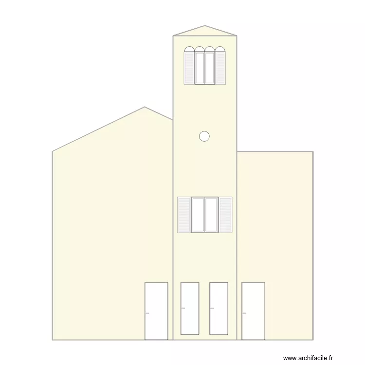 PLAN DE FACADE Nord projet&eacute; . Plan de 