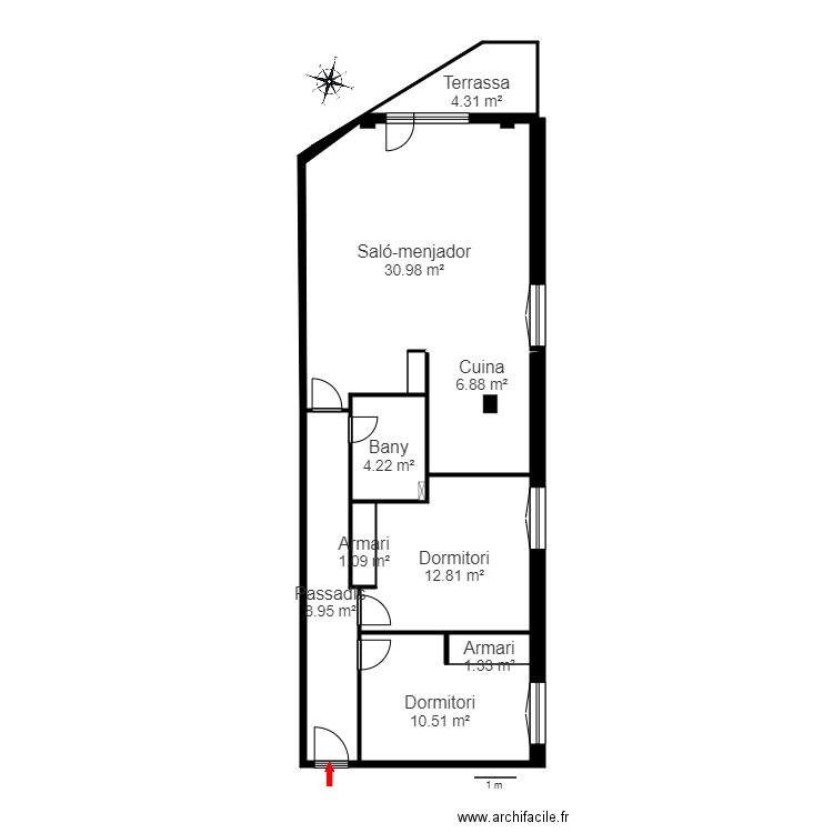 ED. CAL PERE 4-1 AV. FRANÇOIS MITERRAND 92. ENCAMP. Plan de 9 pièces et 81 m2