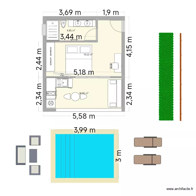 St Bath. Plan de 3 et 30 m² St Bath. Plan de 3 et 30 m²