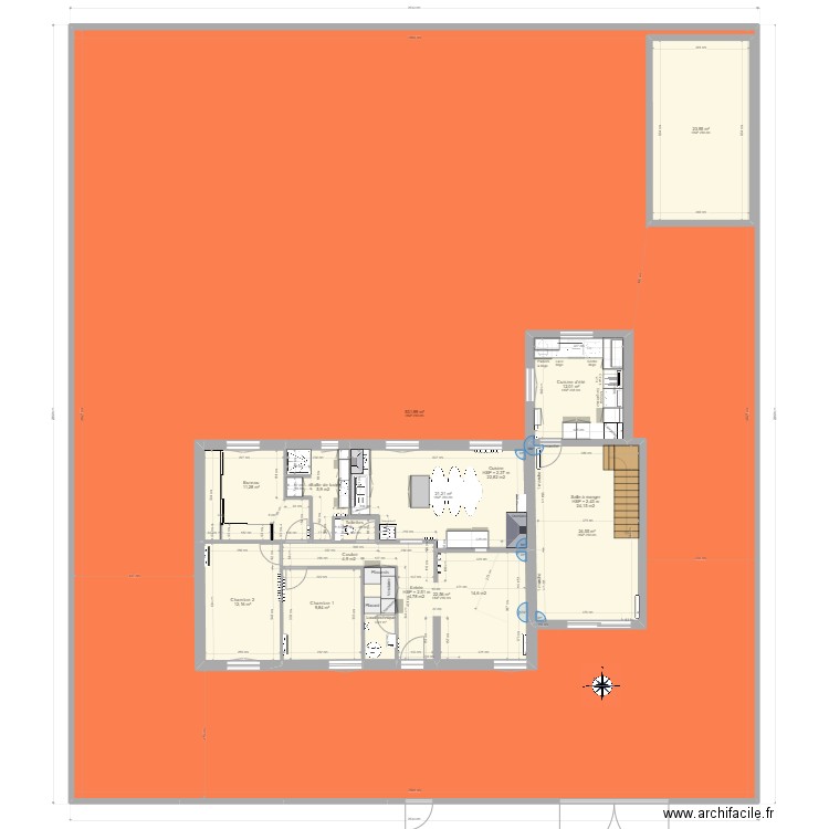 Maison CE1. Plan de 16 pièces et 959 m2
