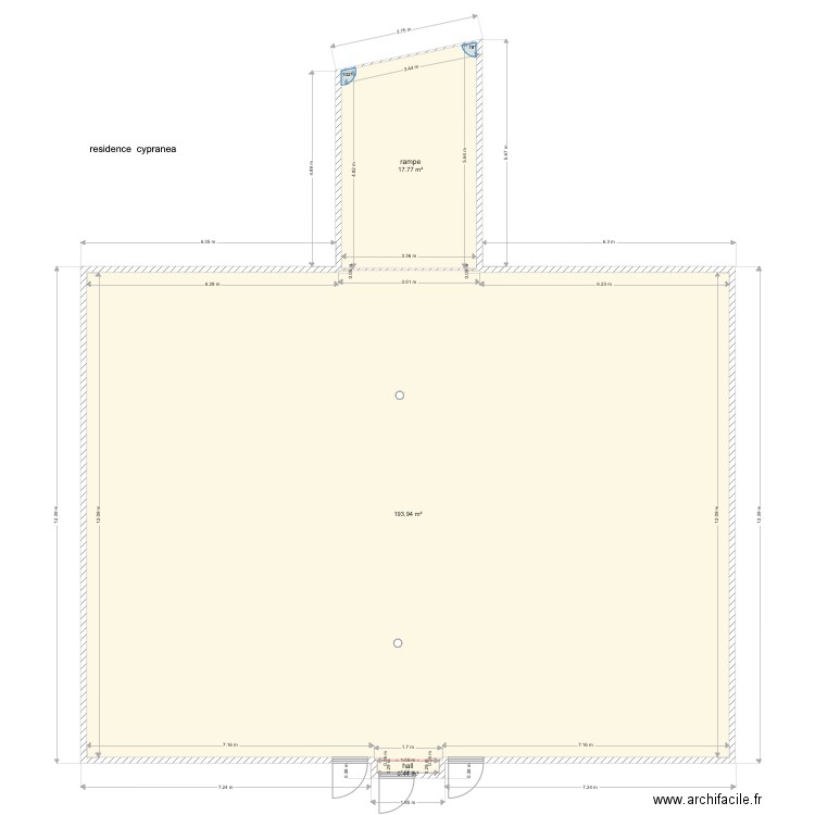 étanchéité residence cypranea parking. Plan de 3 pièces et 212 m2