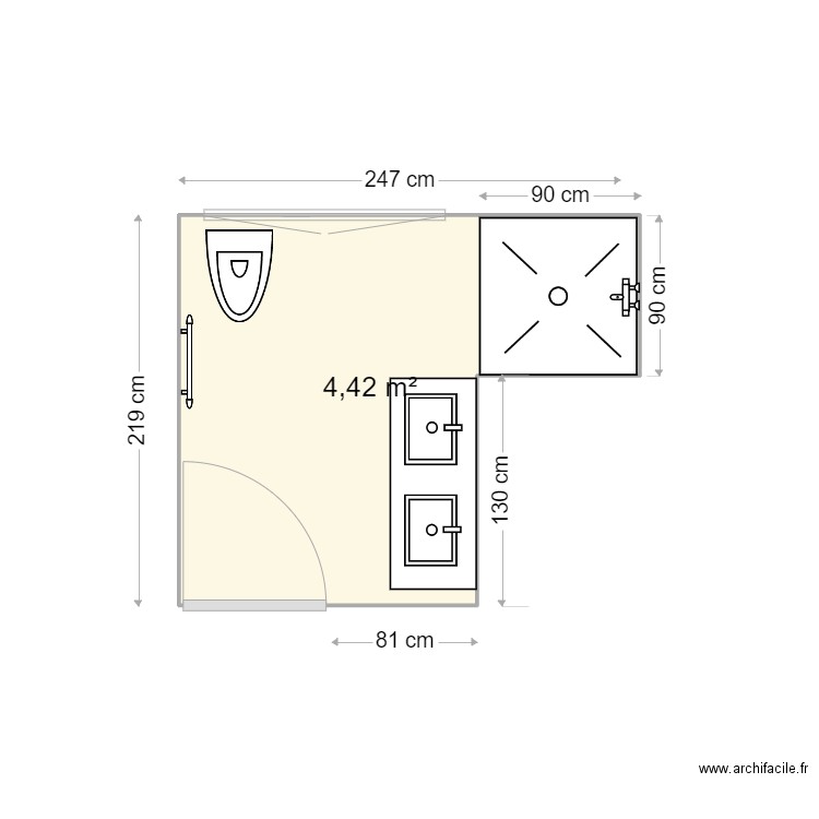 HERISSE  Futur. Plan de 1 pièce et 4 m2