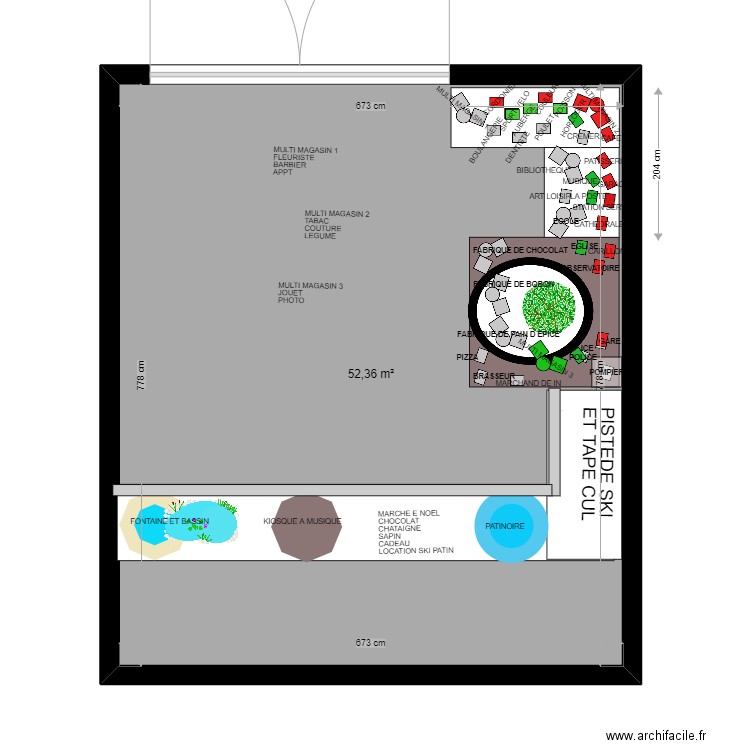 VILLAGE DE NOEL. Plan de 1 pièce et 52 m2