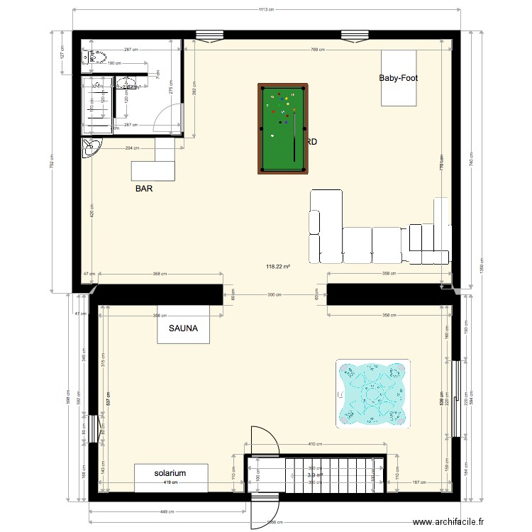 pièce détente version 2. Plan de 0 pièce et 0 m2