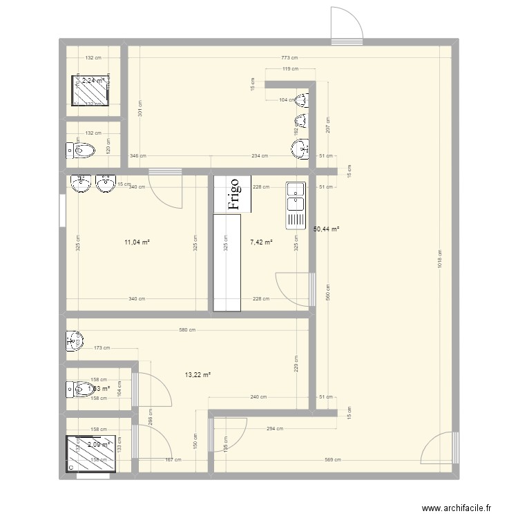 Plan Vestiaire Réfectoire New 1. Plan de 7 pièces et 88 m2