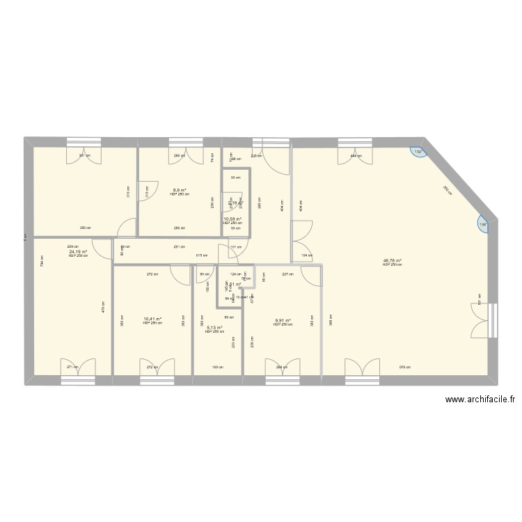 Plan de maison projet partie N 2. Plan de 9 pièces et 120 m2