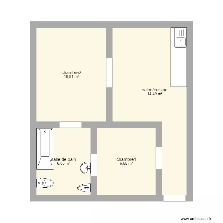 t2 premier etage origine. Plan de 