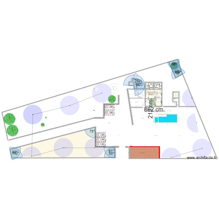 titre. Plan de 15 pièces et 632 m2