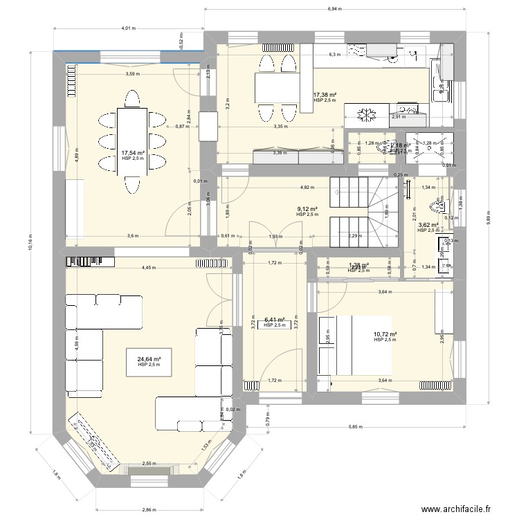 RDC OISEME projet 2. Plan de 0 pièce et 0 m2