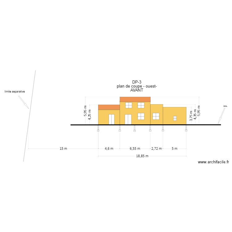 DP3 plan de coupe-AVANT-. Plan de 0 pièce et 0 m2