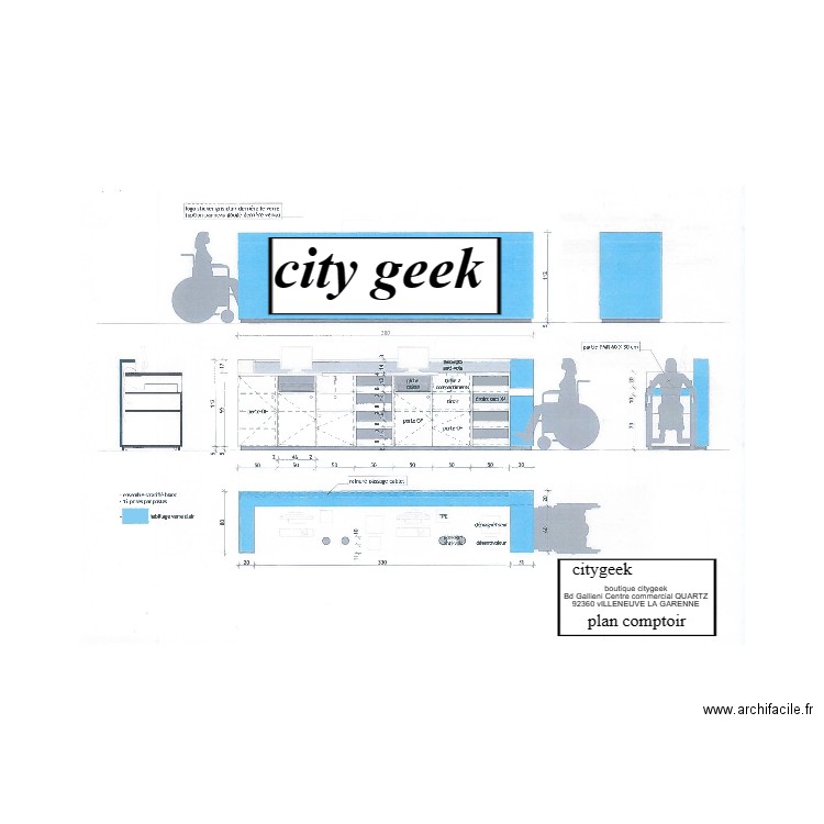 comptoir. Plan de 0 pièce et 0 m2