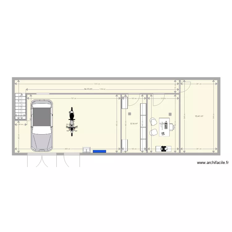 Sous sol aiguilhe am&eacute;nag&eacute;. Plan de 