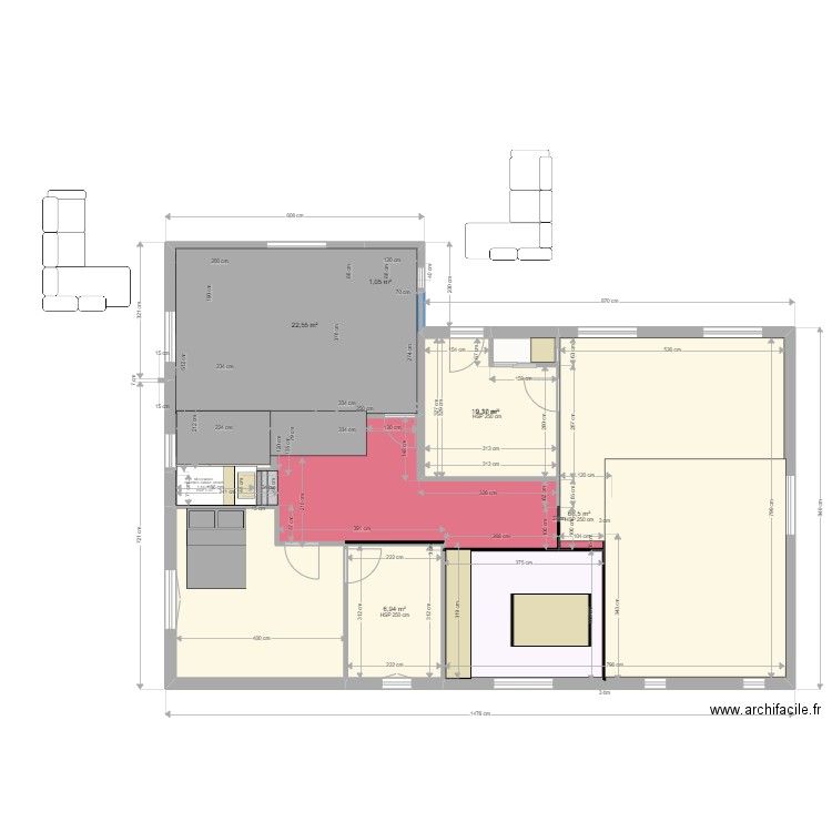                    Yvrac RDC verifications. Plan de 7 pièces et 121 m2