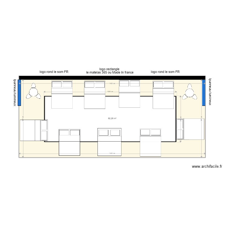 Plan foire la roche - 14x6. Plan de 1 pièce et 82 m2