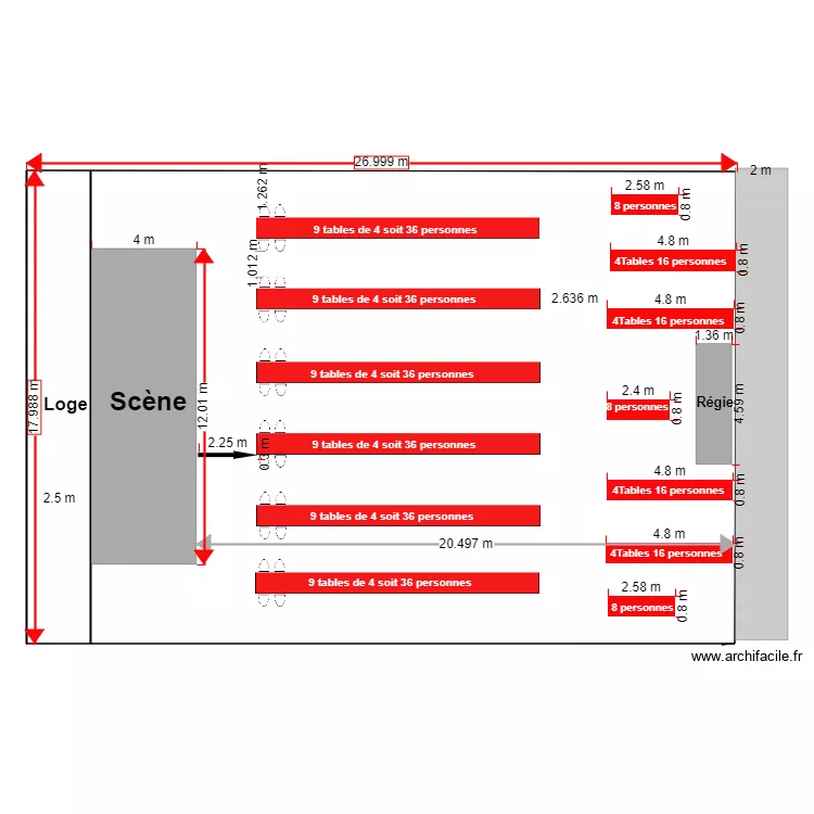 Plan Salle le 4 Avril 2020. Plan de 