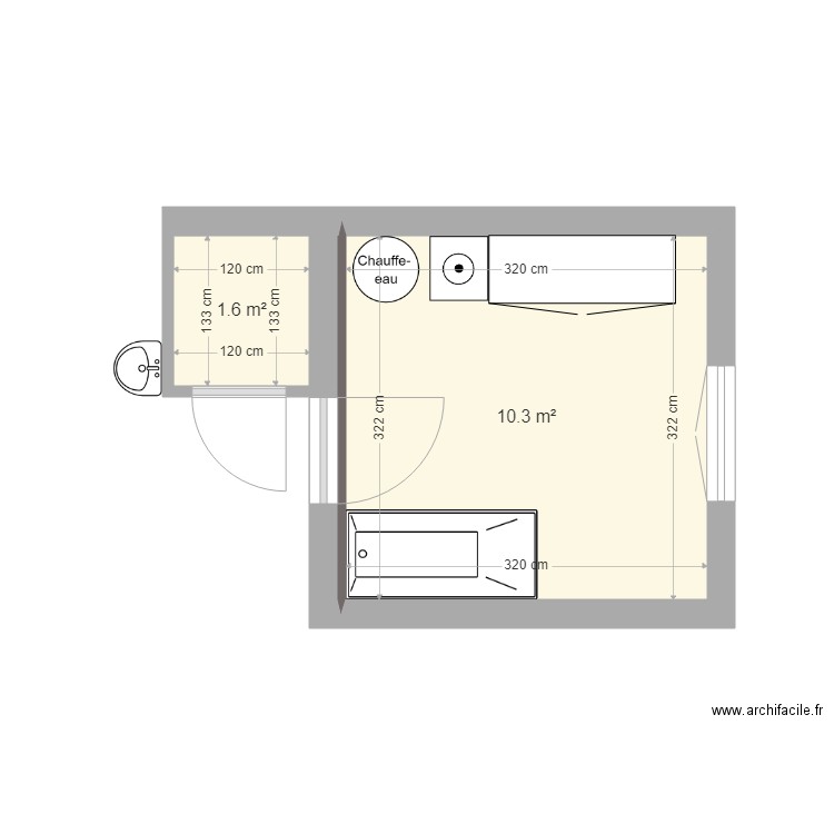 delaforge. Plan de 2 pièces et 12 m2