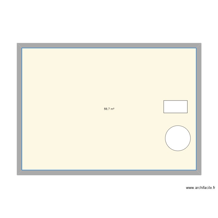 fouilhac. Plan de 1 pièce et 57 m2