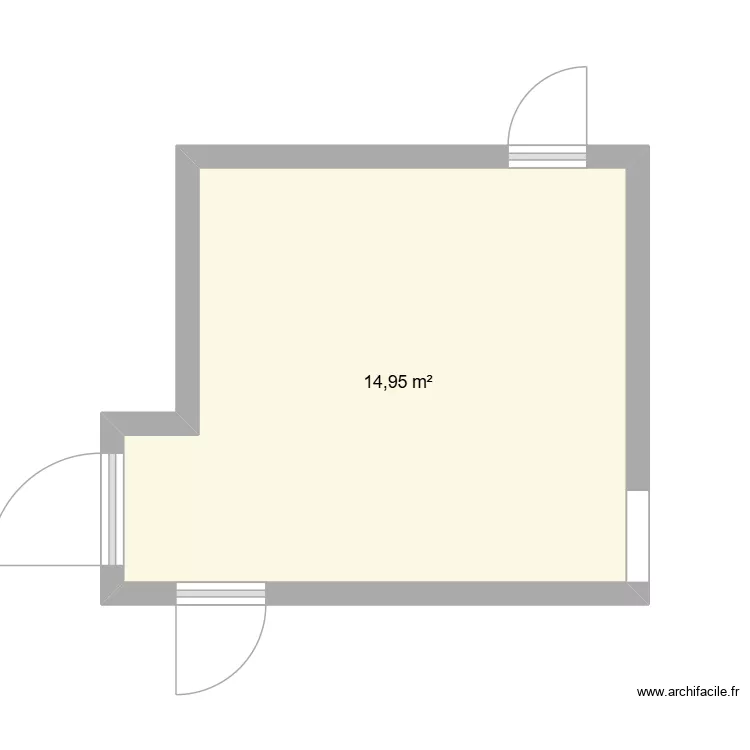 entre caves. Plan de 1  et 15 m²