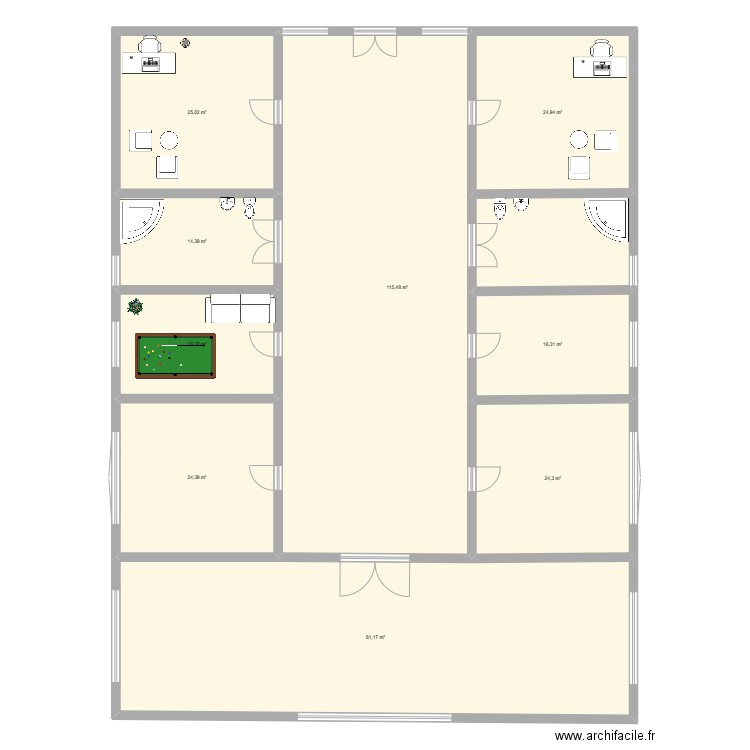 oficina trabajo empresa. Plan de 9 pièces et 342 m2