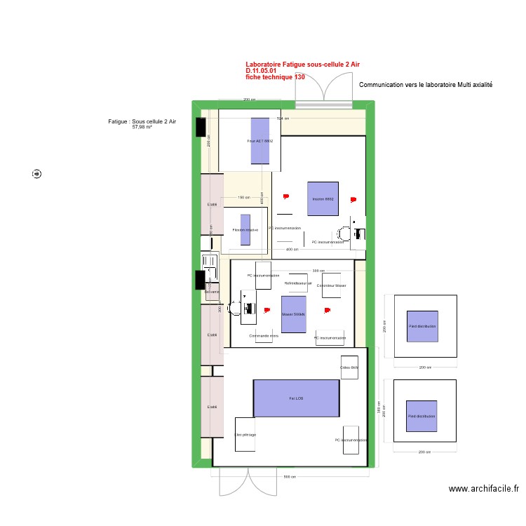 Fatigue sous cellule 2 sous air v1. Plan de 1 pièce et 58 m2