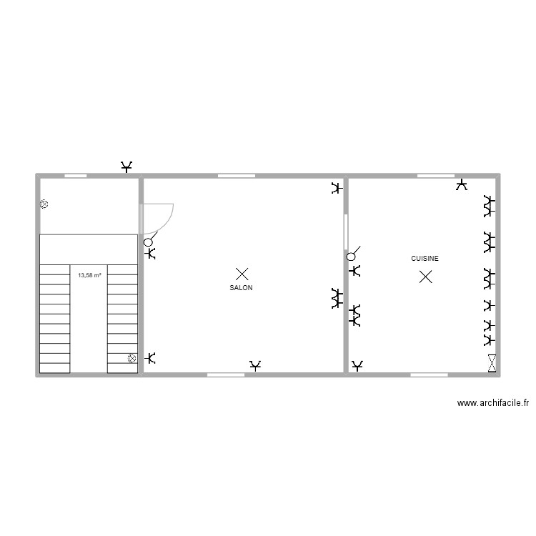 HICHAM4. Plan de 3 pièces et 61 m2