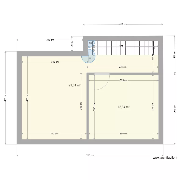 mons en baroeul 2e etage. Plan de 