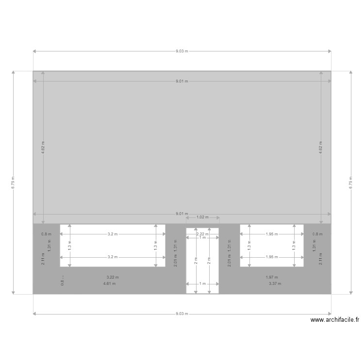 Façade ouest après. Plan de 0 pièce et 0 m2